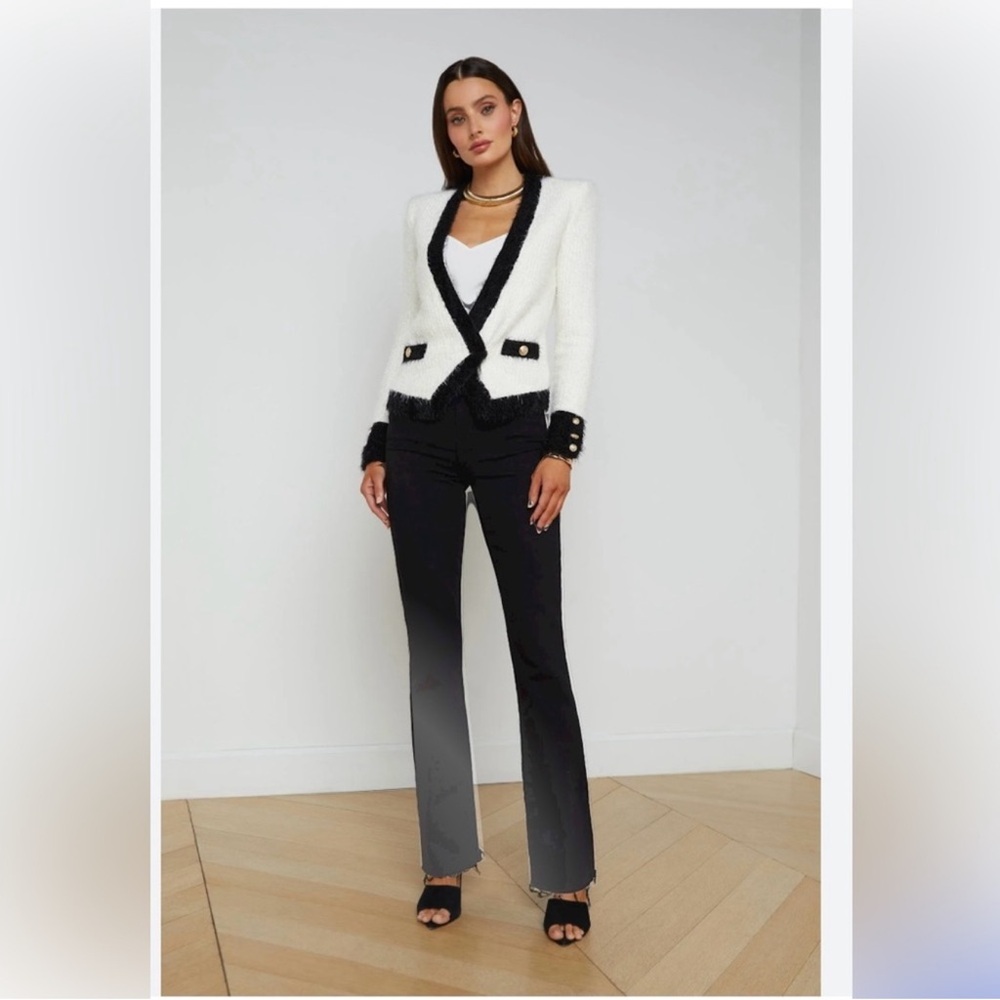 L'AGENCE Black and Gray Flare Pants